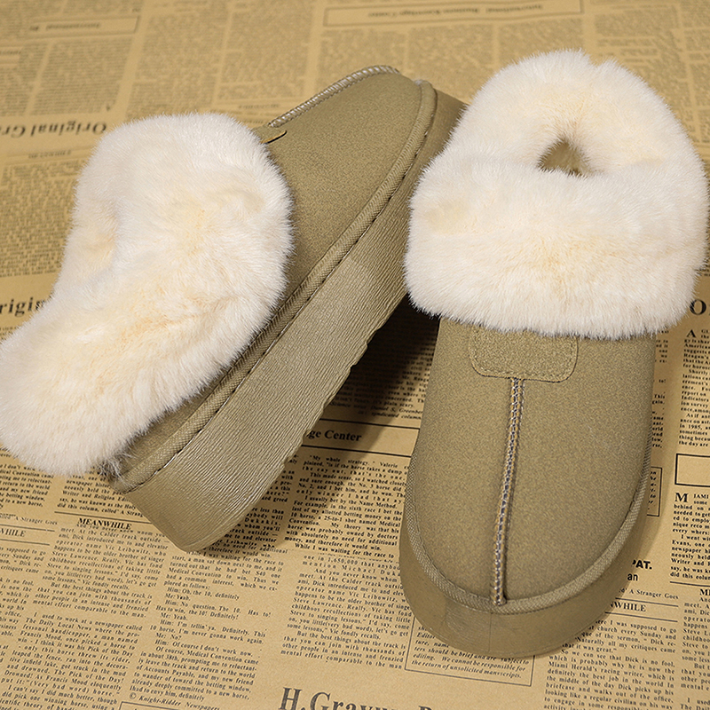 2025 new Warm Thicken Plush Chunky Platform Snow Women Faux Suede Flat Heels Winter Boots Woman Thick Bottom Cotton Shoes
