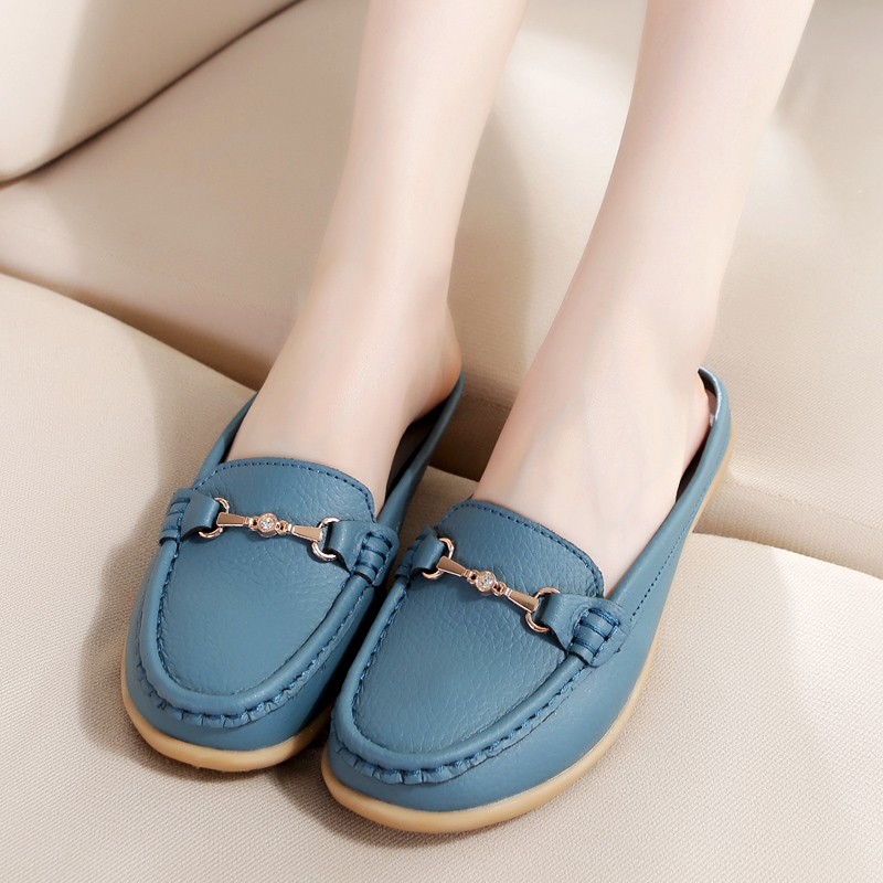 2021 Wear Flat Spring and Autumn Half Bag Women Baotou Slippers Casual Beach Shoes Fashion Lazy NEW hot One Pedal