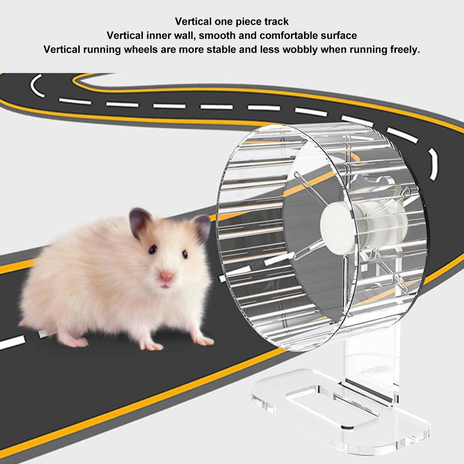 Hamster Cage Wheel Hamster Exercise Wheel Acrylic Transparent Prevent Slip Versatile Easy To Clean with Stand for Hamster Cage