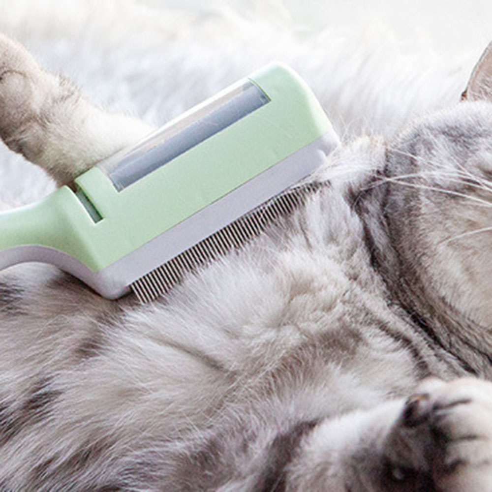 Multipurpose Pet Shedding Comb Dog Self-cleaning Comb With Hair Storage Box For Pet Rabbits