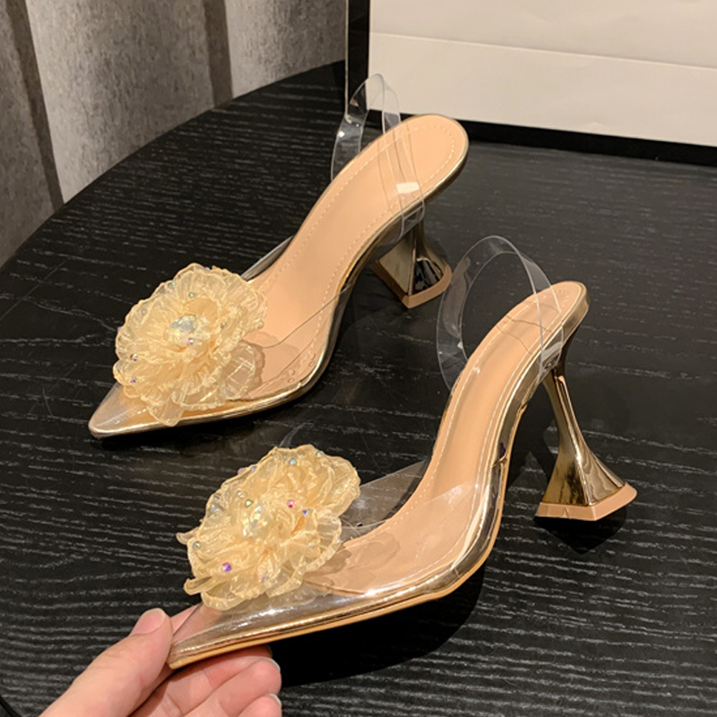 Spring Liyke Fashion Crystal wer Designer Sandals Women Pumps PVC Transparent High Heels New Sexy Pointed Toe Party Dress Shoes