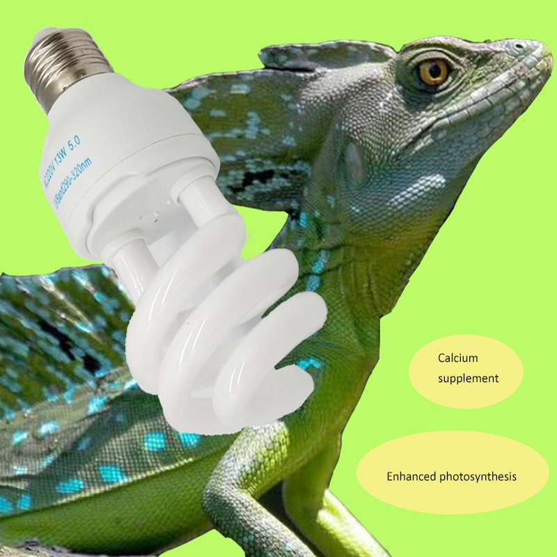 UVB5.0 10.0 Lizard Calcium Supplement Lamp 13W 26W UV Bulb E27 Energy Saving Reptile Lamp for Turtles and Amphibians