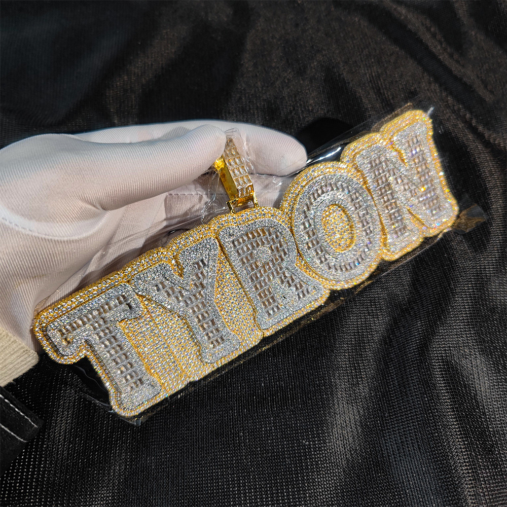 Hip Hop Custom A-Z Letters Pendant Necklaces TopBling T Zircon Mens Jewelry Gold Silver