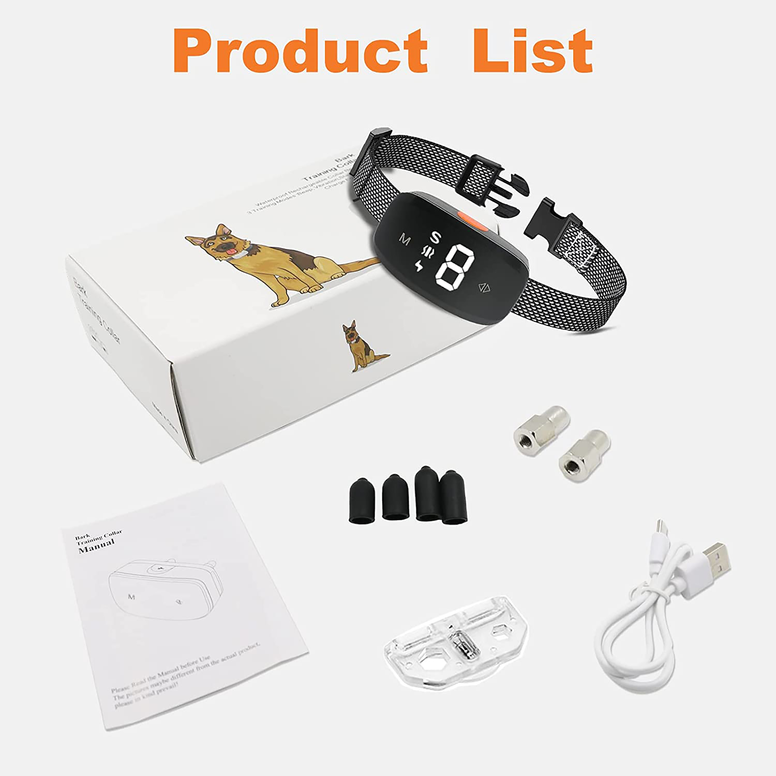 Rechargeable Dog Bark Collar | Smart Collar for Dog Training | No Shock | Beep & Vibration | No Bark Collar for Dogs