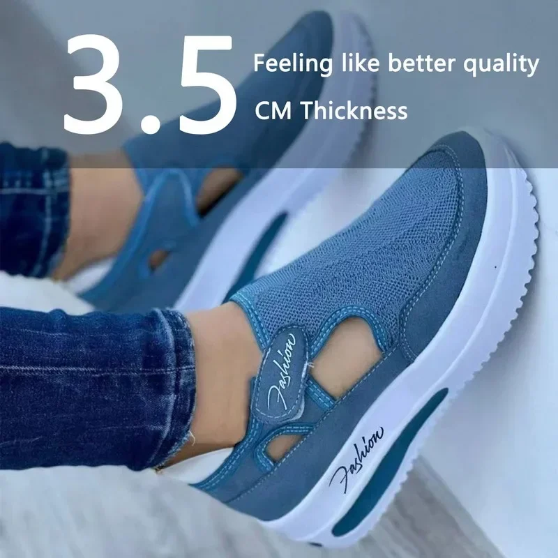 2025 NEW Sneakers Womens Female Casual Summer New Breathable Mesh Ladies Sport Shoes Vulcanized Women Platform Sandals
