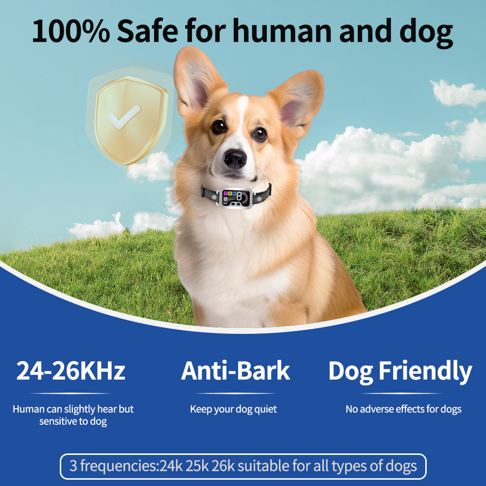 Dog Bark Collar,Rechargeable Smart Barking Collar, Anti Bark Training Collar with Adjustable Sensitivity Beep Vibration Shock