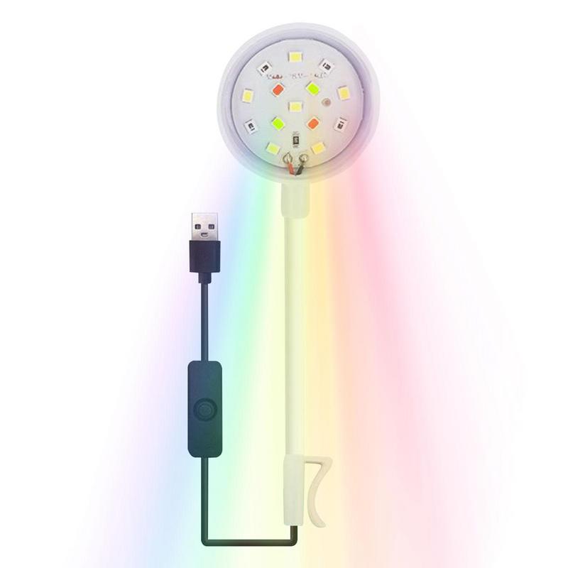 USB-Plug Aquarium Mini Lamp LED Fish Tank Colored Lights Accessories Fishbowl Landscaping Reptile Aquarium Basking Light