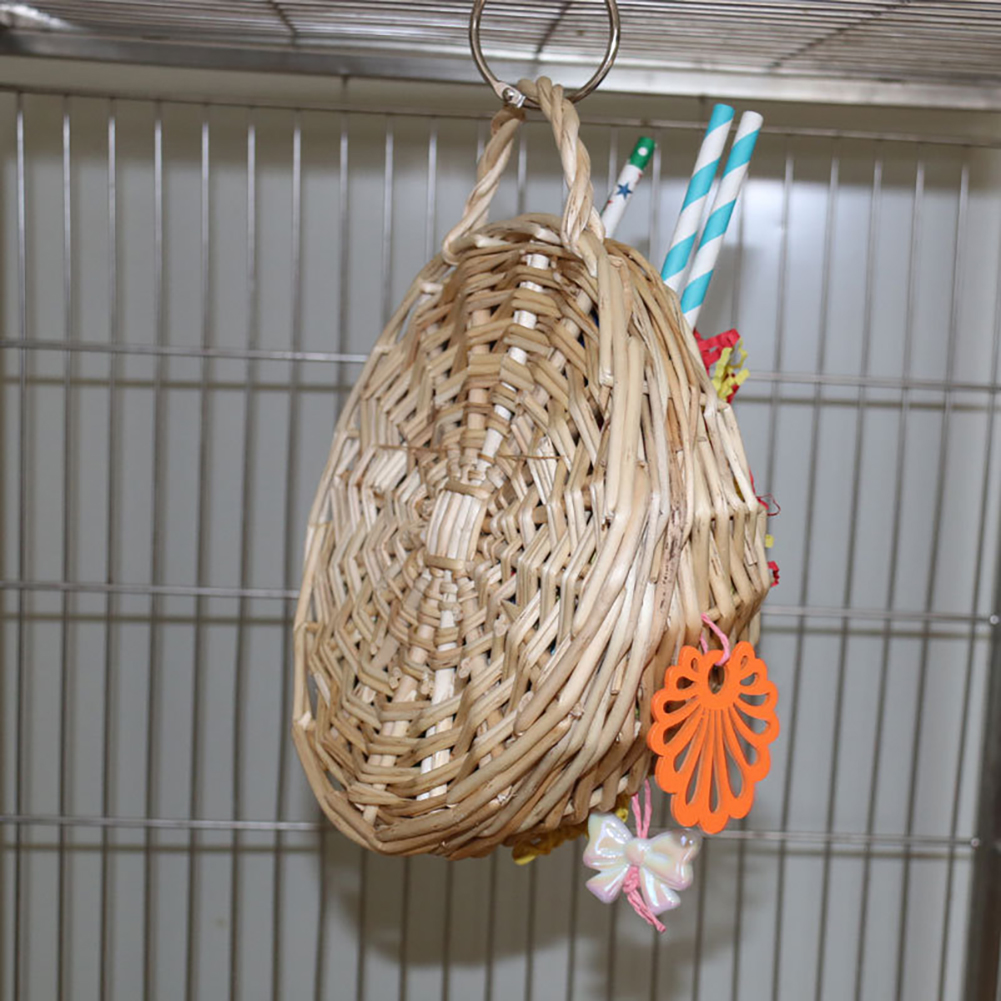 Bird Toy Parrot Foraging Toys Hanging Basket Chewing Toy Bird Cage Accessories For Parakeet Budgerigars Cockatiel Lovebirds