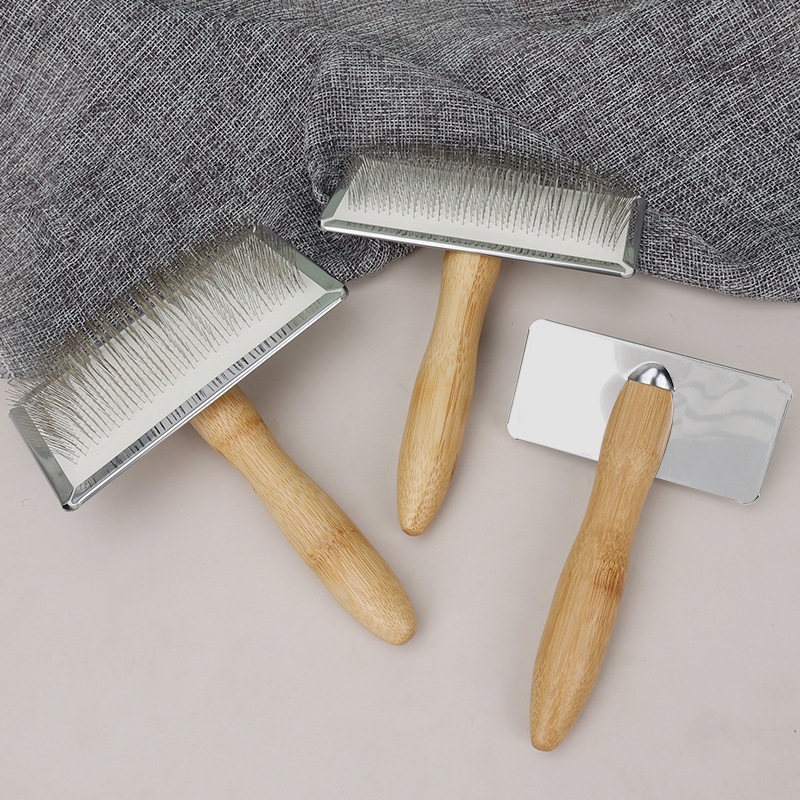 Dog Comb Bamboo Dog Brush Pet Hair Remover Dogs Grooming Massage Cat Brush Combs For Cats Wooden Handle Dogs Comb Pet Supplies