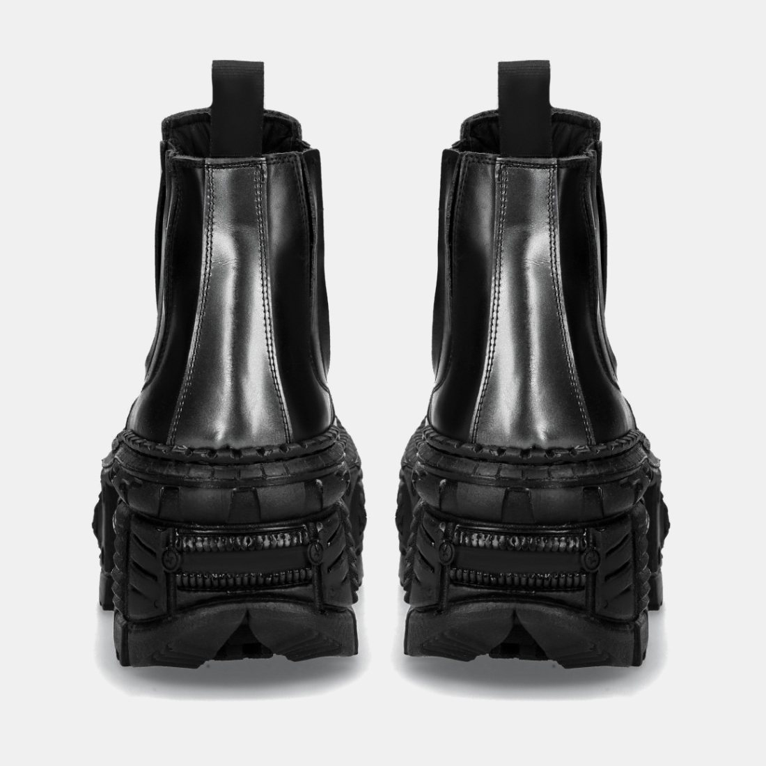 NEW Leather Men Retro Street Shooting Tank Bottom Dark Punk Muffin Bottom Small Leather Metal High-Top Platform Shoes Women