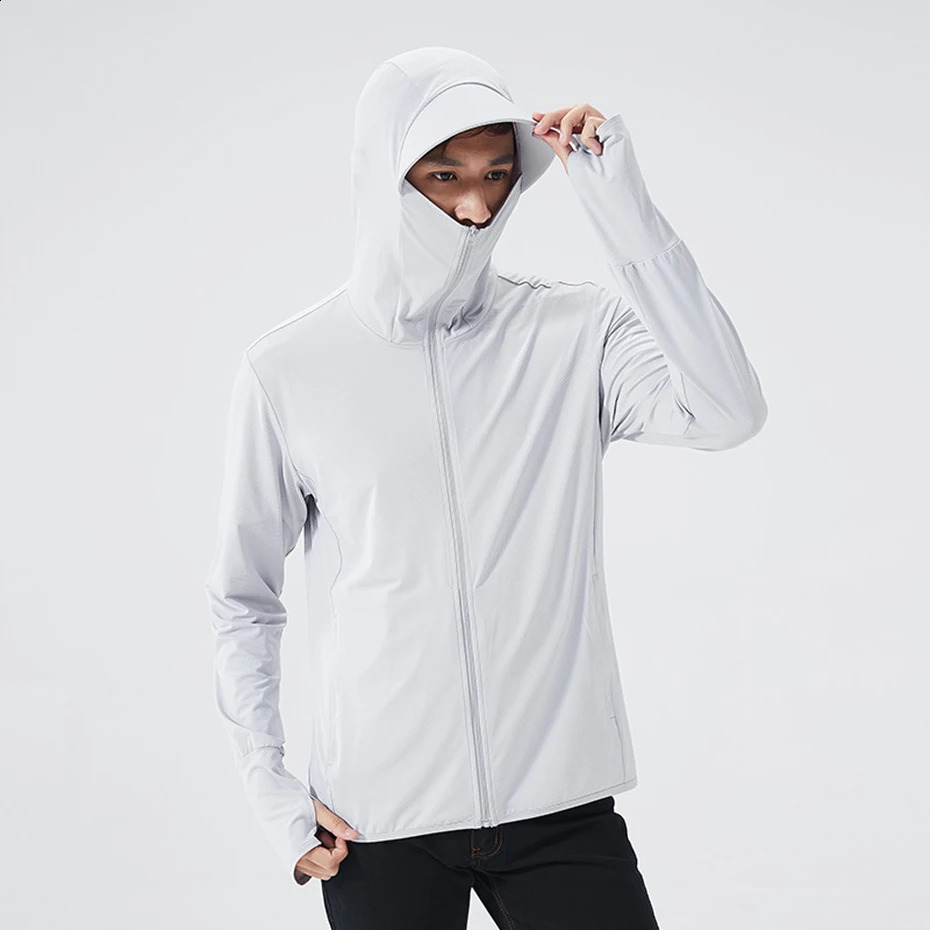 Summer jacket UPF 50UV sunscreen jacket mens ultra light sports jacket hooded jacket mens windproof casual jacket 240903