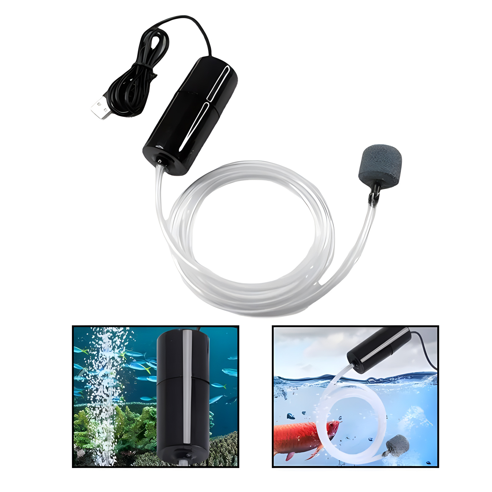 USB Aquarium Air Pump With Air Stone And Silicone Tube Energy Saving Oxygen Pump For Aquarium Fishing Air Compressor Aerator