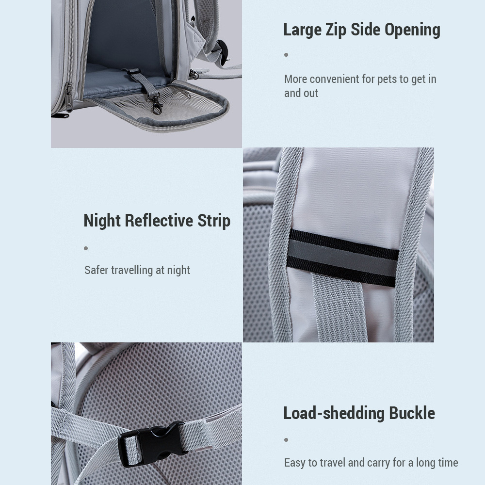 Cat Carrier Outdoor Portable Breathable Pet Bag Shoulder Backpack Handheld Pet Bag Expandable Pet Backpack Cat Backpack