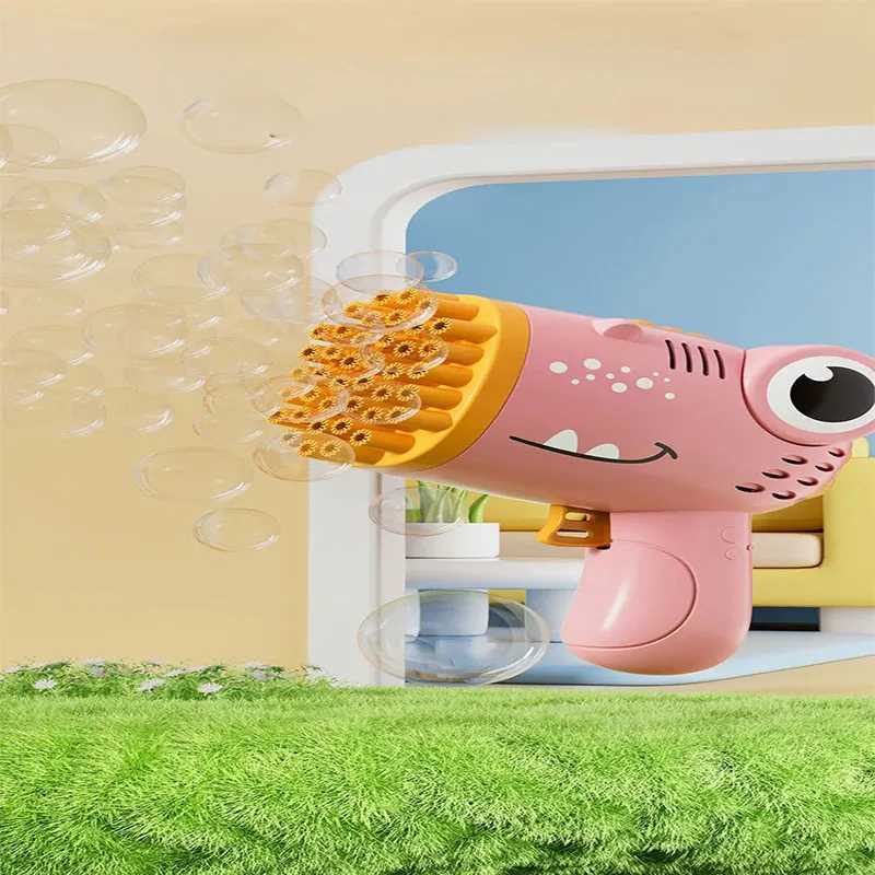 Dinosaur Bubble Gun 40 Hole Bubble Gun Automatic Bubble Gun Soap Gun Bathtub Toy Childrens Toy (excluding battery)W240902
