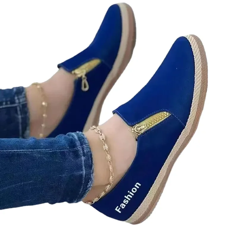 Women's Flats Sports Spring Summer Designer Walking Casual Sneakers Women Rome Running Shoes Zipper atos De Mujer 2024 9bb9