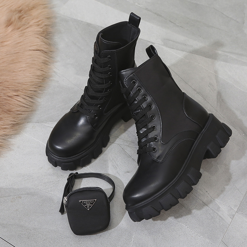 Botas Mujer Invierno 2022 Winter New In Women's Boots Lace Up Boots Luxury Brand Designer Platform Ankle Boots Bottine Femme