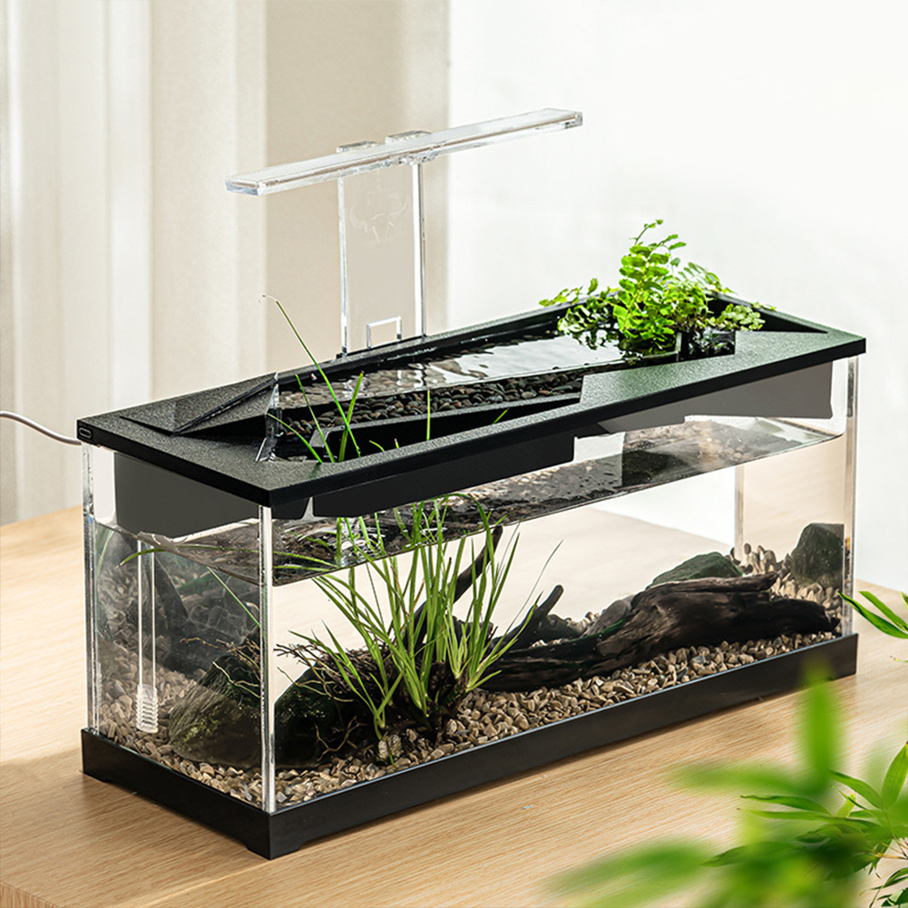Small Fish Tank Aquarium Tank Build-in Light Water Pump Ecological Cycle System Acrylic Rectangular Fish Tank For Living Room