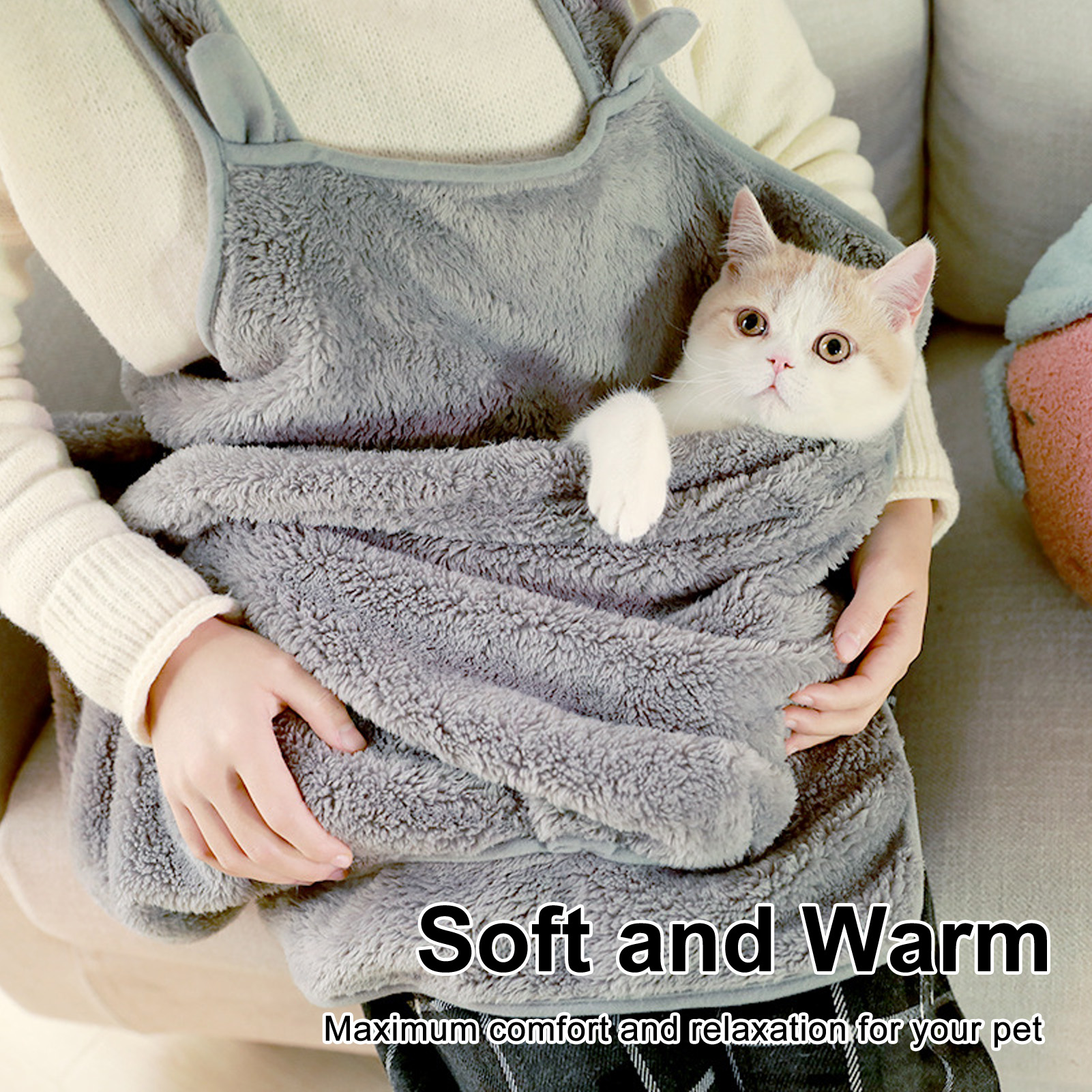 Adjustable Breathable Cat Carrier Apron, Soft and Warm, Portable Kitten Sling, Sleeping Bag for Small Pet
