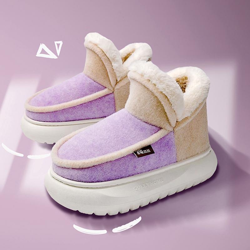 New 2023 Winter Cotton Slippers Women Men Home Or Warm Shoes Soft Plush Thick Quality Sole New Couples Indoor Street Snow Boots Indo