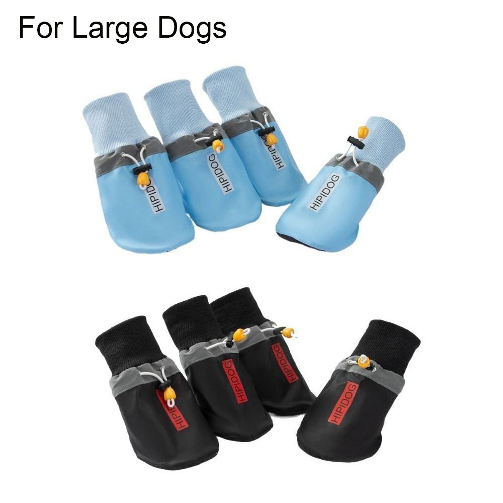 4pcs/set Soft Large Dog Foot Cover Breathable Adjustable Dog Shoes Socks Non-slip Wear Resistant Dog Footwear For Four Seasons