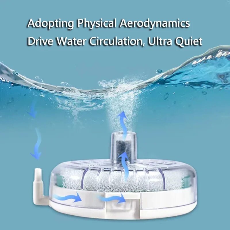Round Aquarium Fish Tank Filter Transparent Biochemical Sponge Filter Aquarium Water biological Filter Submersible Water Pump