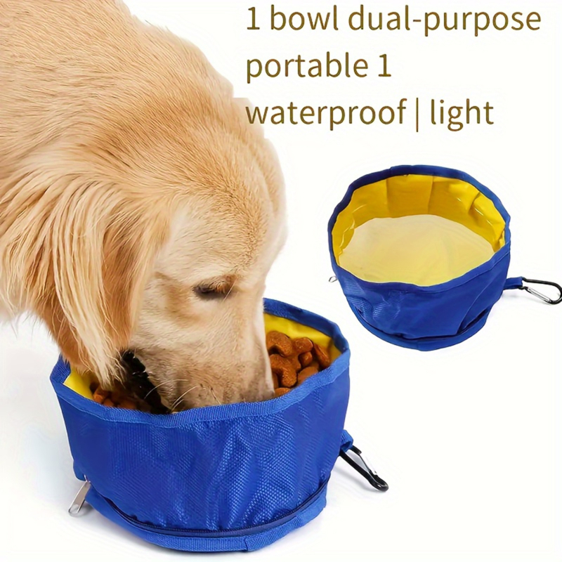 Pets Bowl Drinking Water Eating Utensils Outdoor Travel Portable Waterproof Oxford Dog Cat Basin Durable Reusable SuppliesḀ