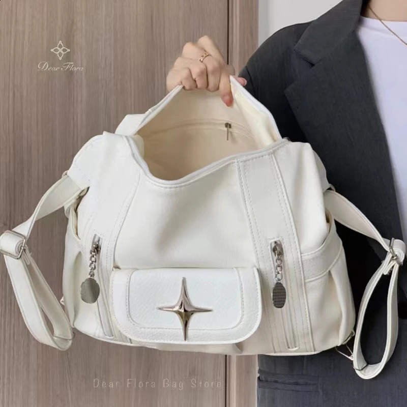 Y2k soft simple large capacity handbag Star classic shoulder bag punk gothic casual crossover travel backpack 240903