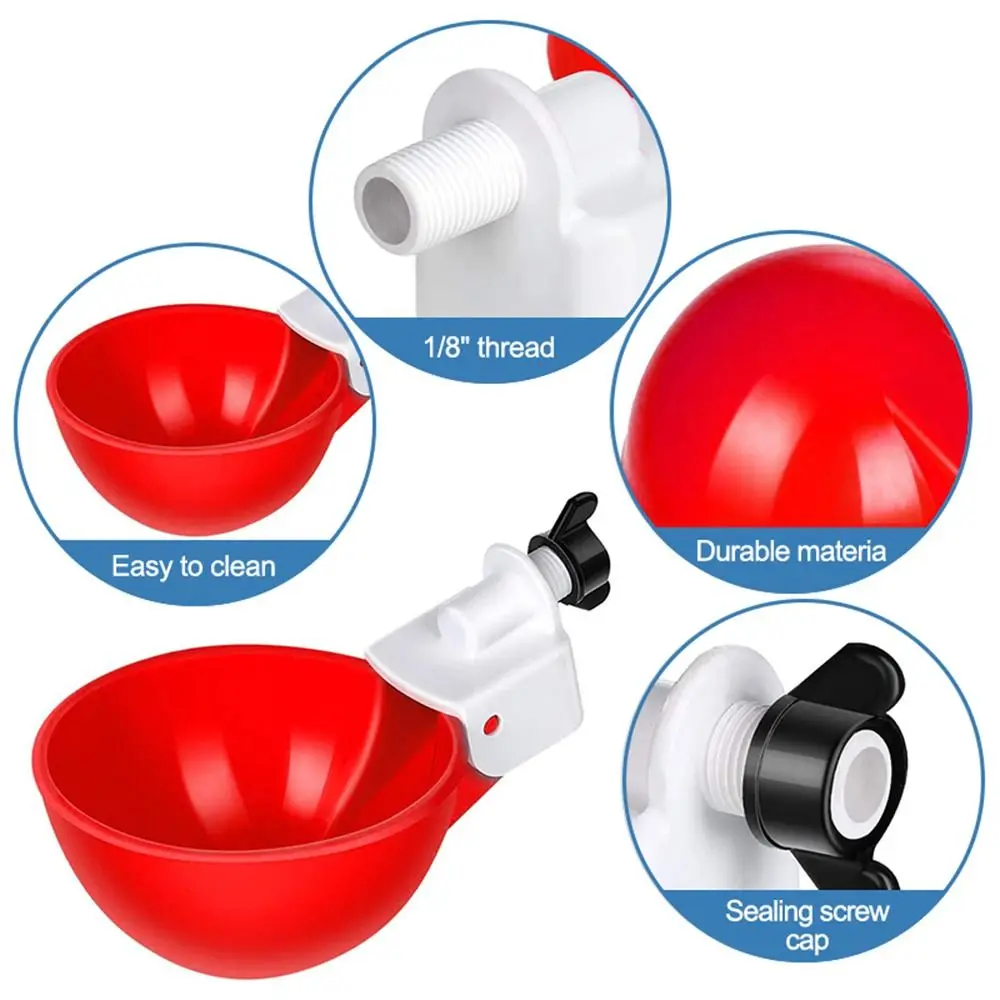 10PCS Automatic Chicken Water Feeder Drinking Cups Poultry Kit for Chicks Duck Goose Turkey Quail Feeding Watering Supplie