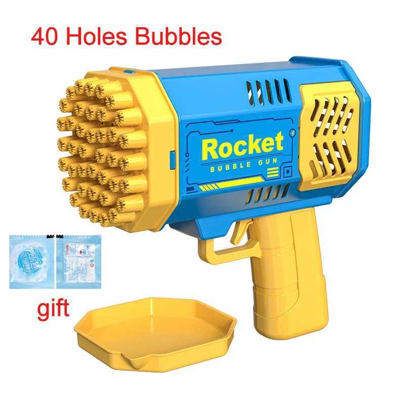 40 hole fully automatic bubble gun toy handheld bubble machine electric childrens toy outdoor bubble toy childrens giftW2409028888