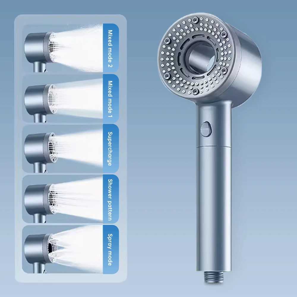 Musurjoy bathroom booster filter shower/hand-held power spray shower head/shower combination (with hose+bracket)/one button water stop CL240903