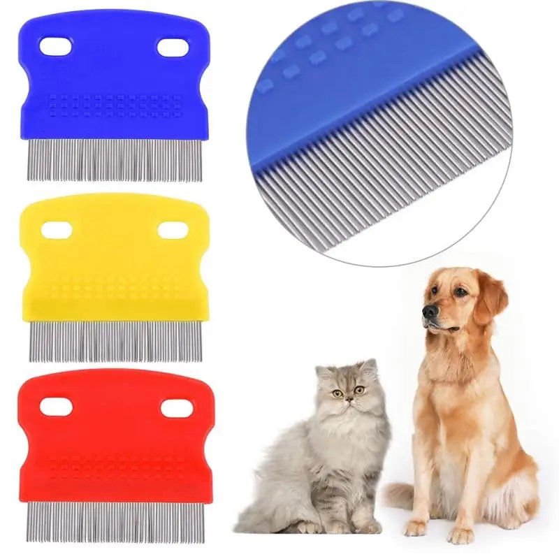 Pet Cat Flea Removal Comb Dog Grooming Comb Flea Tear Stains Removal Comb For Dogs Cats Needle Row Comb Lice Brush Pet Supplies