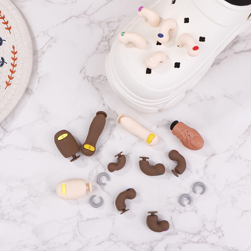 1/7pcs 3D Toe Charms For Slippers Accessories Decoration 7Pcs Funny Shoe Charms Decoration For Kids And Adults