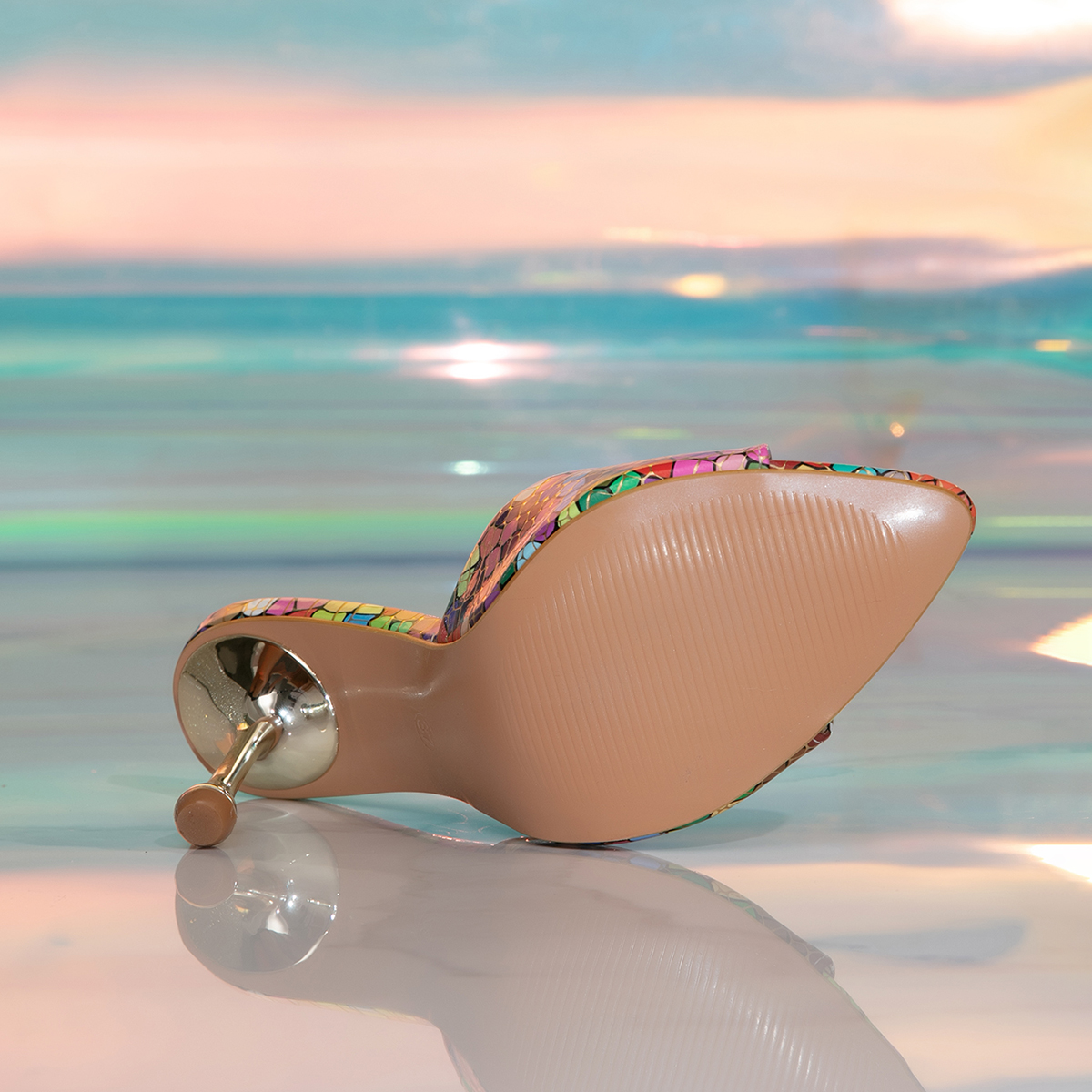 Pointed Color Slim Heels: Bg Sandals for Women's Party