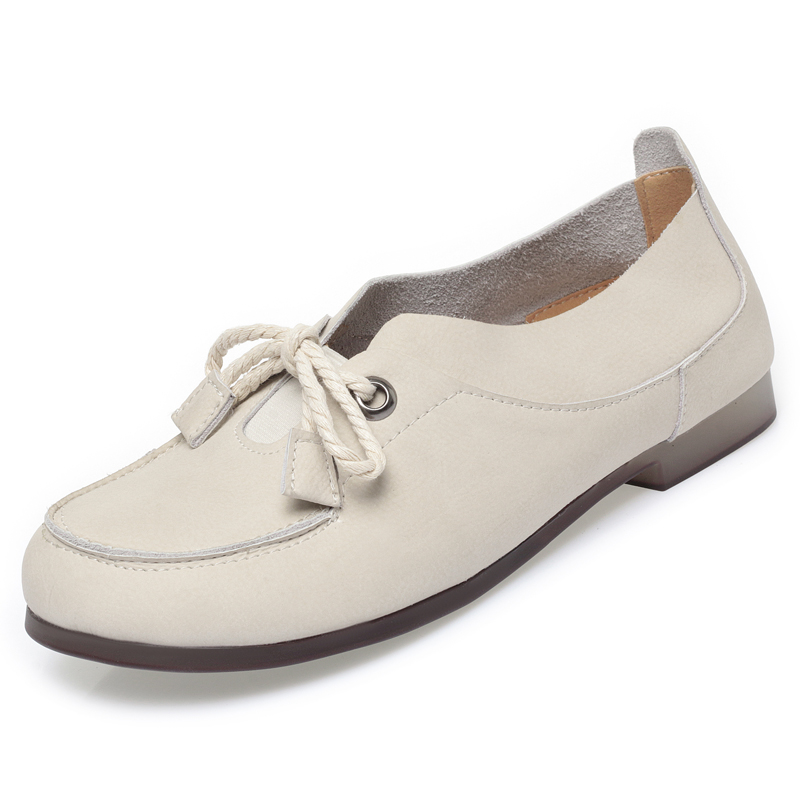 Vintage AIYUQI 2024 New Casual Spring Ladies Round Toe Lace-up Genuine Leather Large Size Women's Shoes fb5a