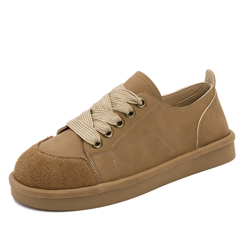 Sneaker AIYUQI Female Genuine Leather 2024 New Spring Flat Women Casual Retro Lace-up Ladies Shoes aeaa