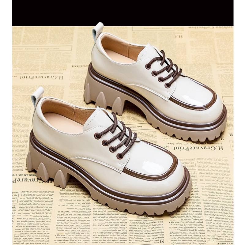 Loafers Women New in Fashion Designer Platform Thick Bottom Height Increasing Lace-up Slip on Dress Shoes