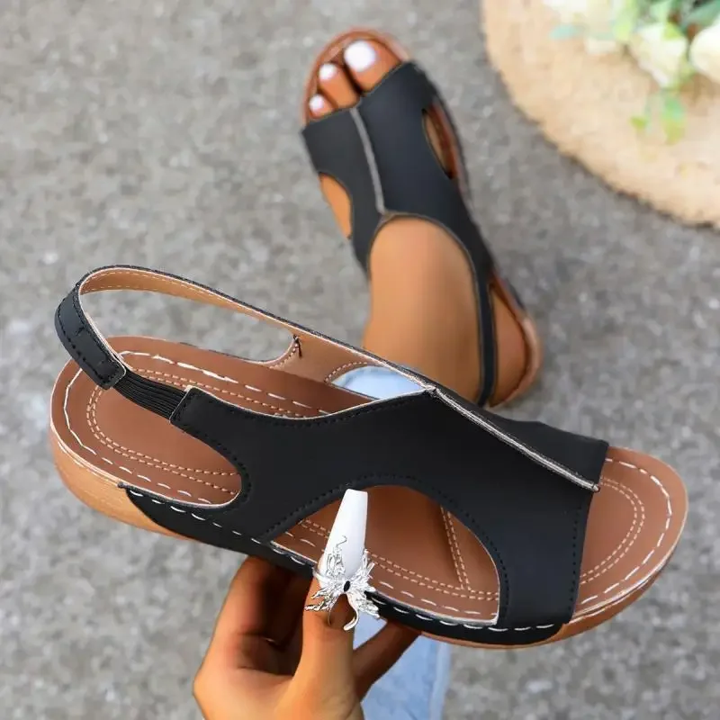 2025 new Wedge Women's Heeled Sandals Summer Peep Toe Platform Sandalias Woman Casual Non Slip Beach Sandles Plus Size Ladies 509a