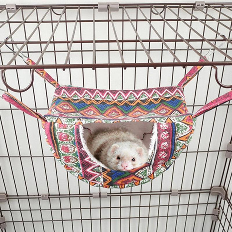 Warm Guinea Pig Hammock for Pets Play and Rest Small Animal Bed Cage for Chinchilla Parrot Sugar Glider Ferrets Hamster Sleeping