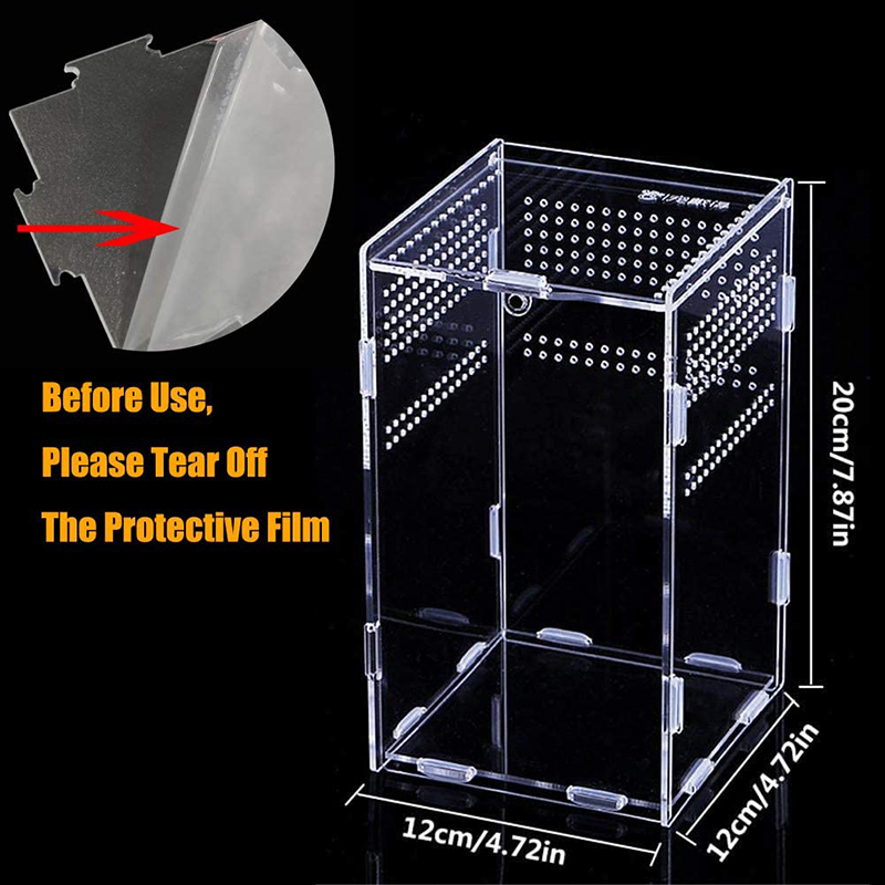 Reptile Terrarium Breeding Box Acrylic Case Nano Arboreal Tarantula Enclosure Spider Scorpion Bearded Dragon Habitat