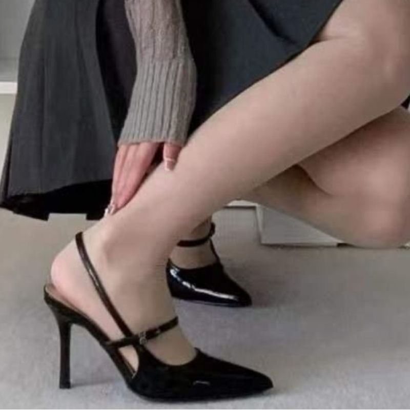 Toe Closed Sandals Comfort Shoes for Women Suit Female Beige High Heels Sexy Retro Stiletto Fashion Black 2024 Open High-heeled eec0 -heeled