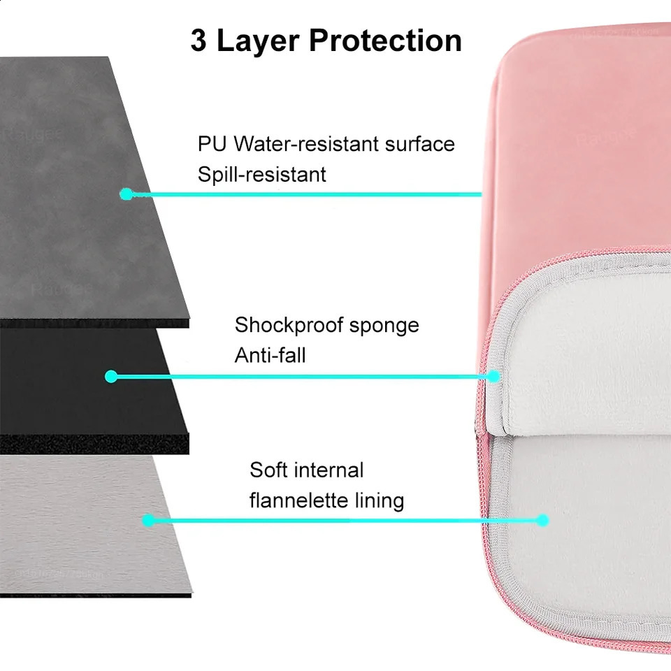 Laptop Sleeve Bag for Macbook Air Pro 13 13.3 14 15.4 15.6 Inch Notebook Pouch for Portable Bag Cover Case 240903