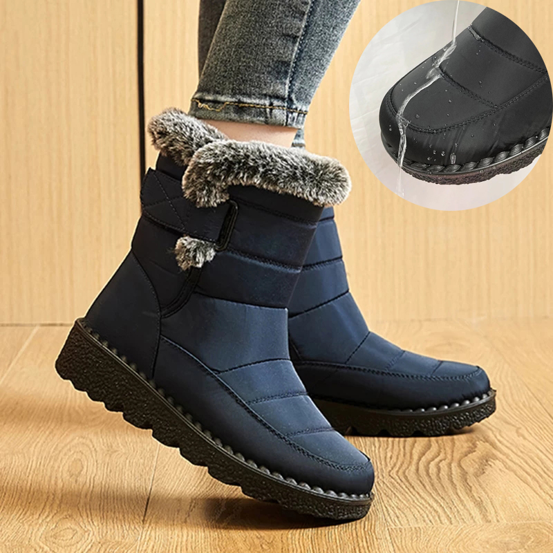 Rabbit Fur Waterproof Snow for Women Thicken Plush Ankle Booties Woman Winter 2022 Non Slip Warm Padded Boots Plus Size 44