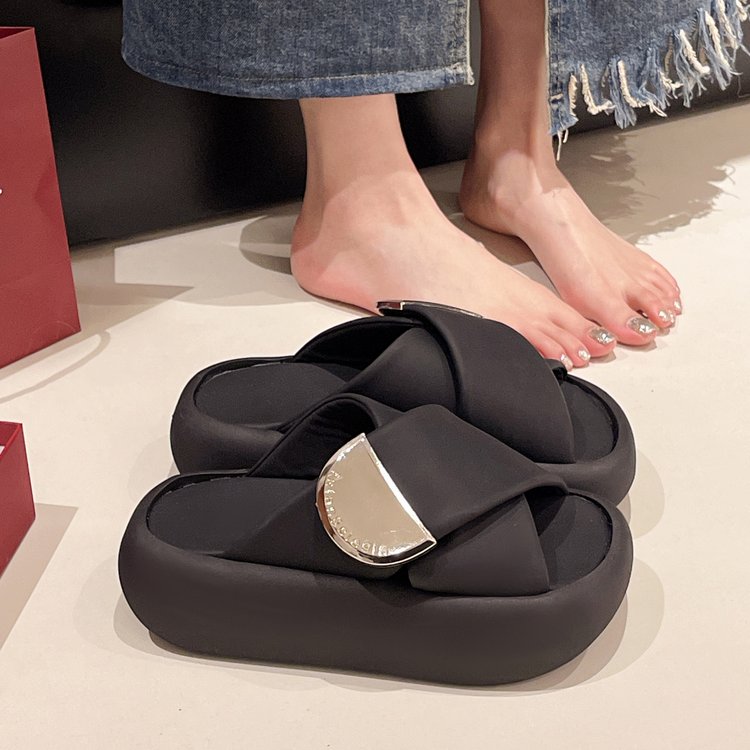 Casual Summer Solid Color Flat Sandals Popula 2024 Open New Toe Outdoor Slippers Beach Women's Shoes atos De Mujer Slides