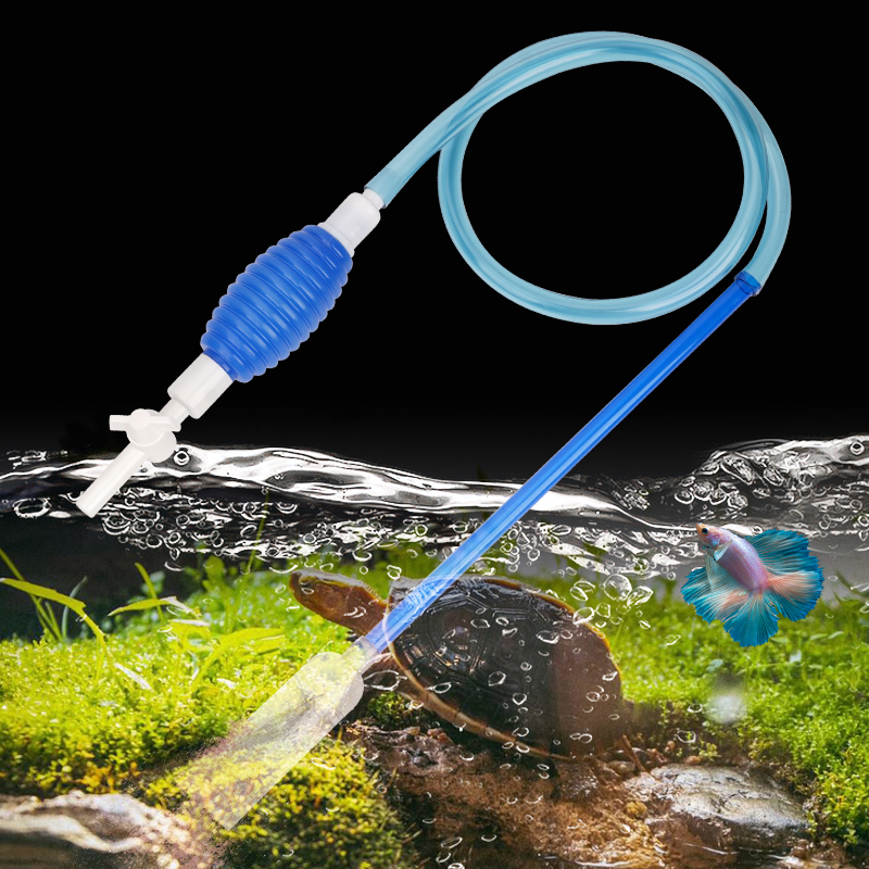 1.5m/1.7m Fish Tank Water Changer Air Pump Cleaning Tool Handheld Aquarium Gravel Cleaner Vacuum Siphon Pump With Filter Nozzle
