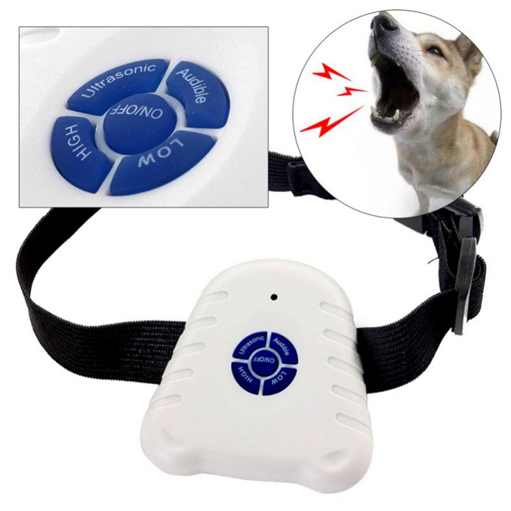 Adjustable Ultrasonic Anti Bark Collar Waterproof Stop Barking Control Collar for Small Pet Dogs Training Device Button Clicker