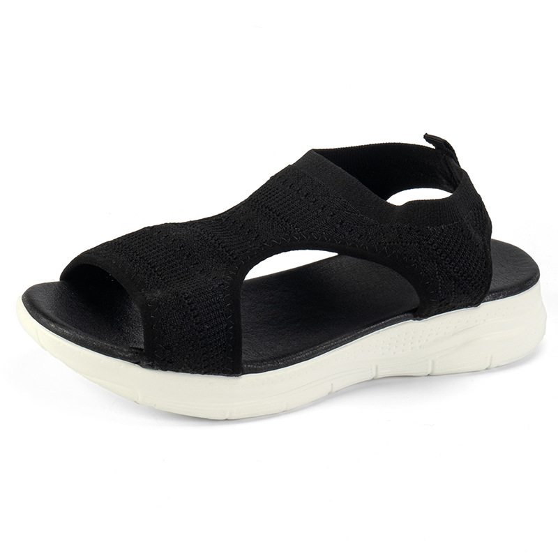 2024 Women's Elastic Mesh Casual Sandals Summer Women's Wedge Platform Sandals Beach Sports Female Shoes Zapatos De Mujer