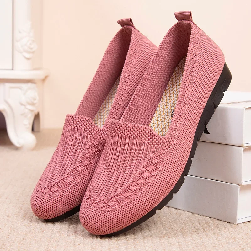 2025 NEW new Women s net shallow mouth flat breathable casual socofy mother shoes women loafers b fa