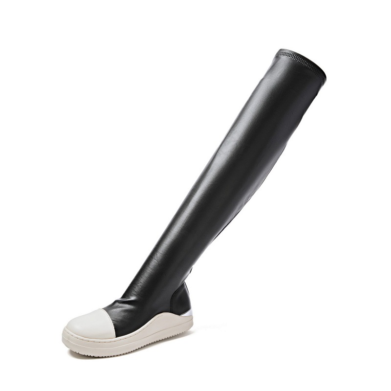 Sexy New Women Punk rivet Long Boots Platform Thick Bottom Elastic Over-the-knee Boots Casual Sports Thigh High Stretch Boots