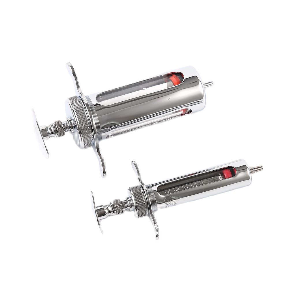 10ml/20ml /50ml Metal Syringe Stainless Steel Metal Pig Chicken Syringe Animal Veterinary Instruments Livestock Farm Cattle Prod