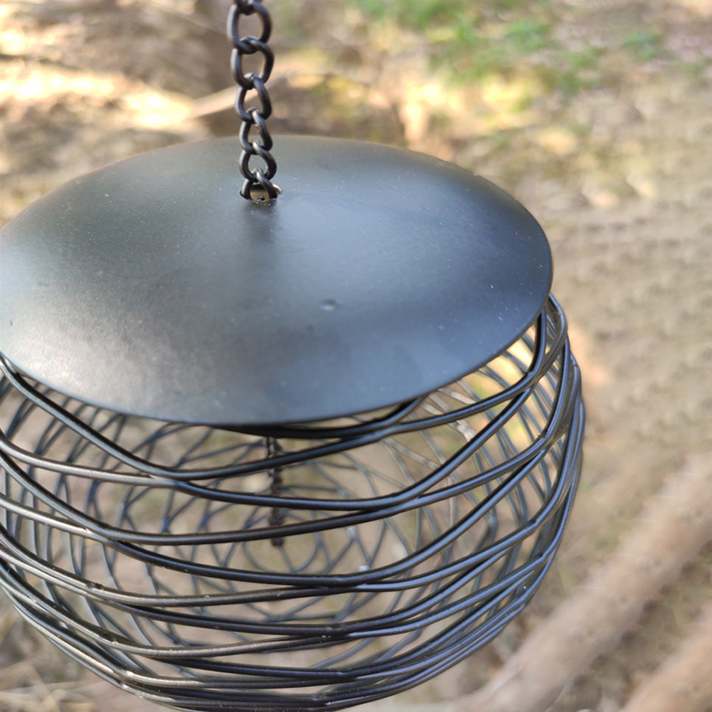 Outdoor Hanging Bird Feeder Hanging Ball Shape Wild Bird Feeding Device Round Metal Bird Feeder For Garden Backyard